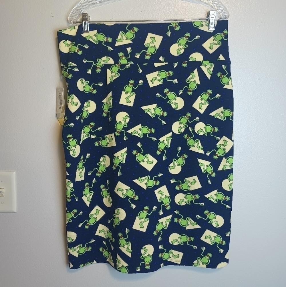 Lu La Roe Cassie Skirt 2XL Novelty Kermit Disney Print NWT